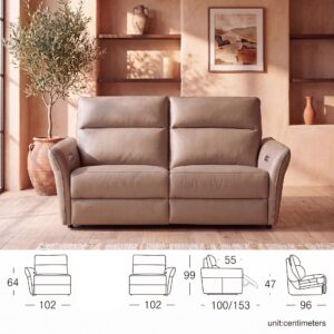 Miniatura 7 del producto Sofá relax 3 plazas piel