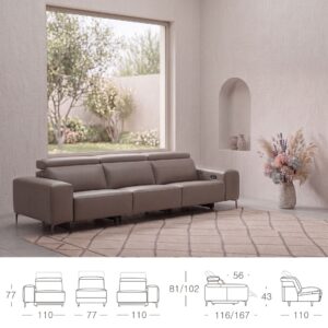 Miniatura 7 del producto Sofá relax 3 plazas piel