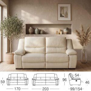 Miniatura 7 del producto Sofá relax 3 plazas piel